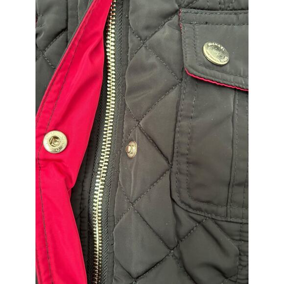 Michael Michael Kors Jacket Size S Black Full Hidden Zipper Button Quilted Coat - Picture 3 of 11